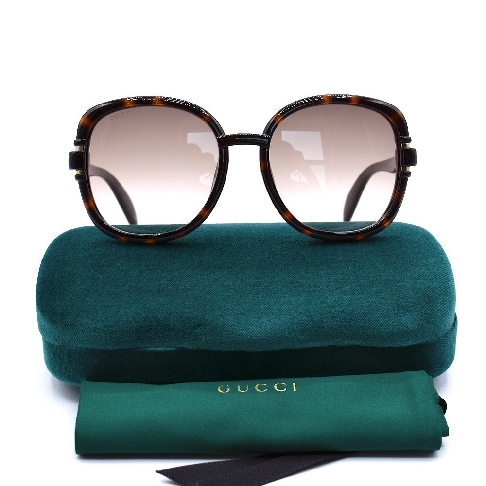 Gucci GG1068SA Havana Brown Sunglasses | Authentic | New w/ Case | 57-19 - Picture 3 of 13